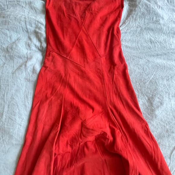 Red Suede Dress Size Small - Picture 8 of 9